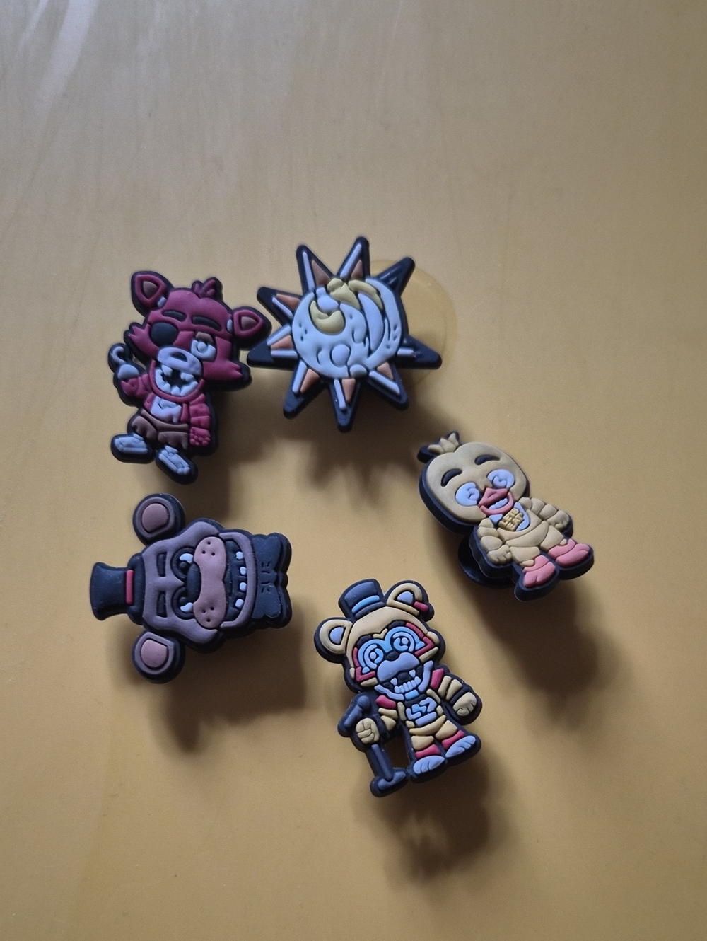 Yellow & Multicolor Character Shoe Charms 5 nights at freddies